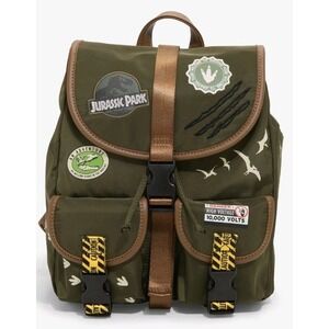NEW Bioworld Jurassic Park Patches Slouch Clever Girl Mini Canvas Backpack